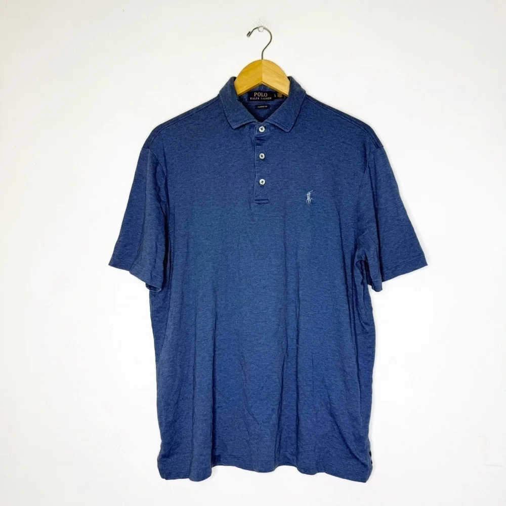 Polo by Ralph Lauren Men's Blue Shirt Polo Short Sleeve Size Large